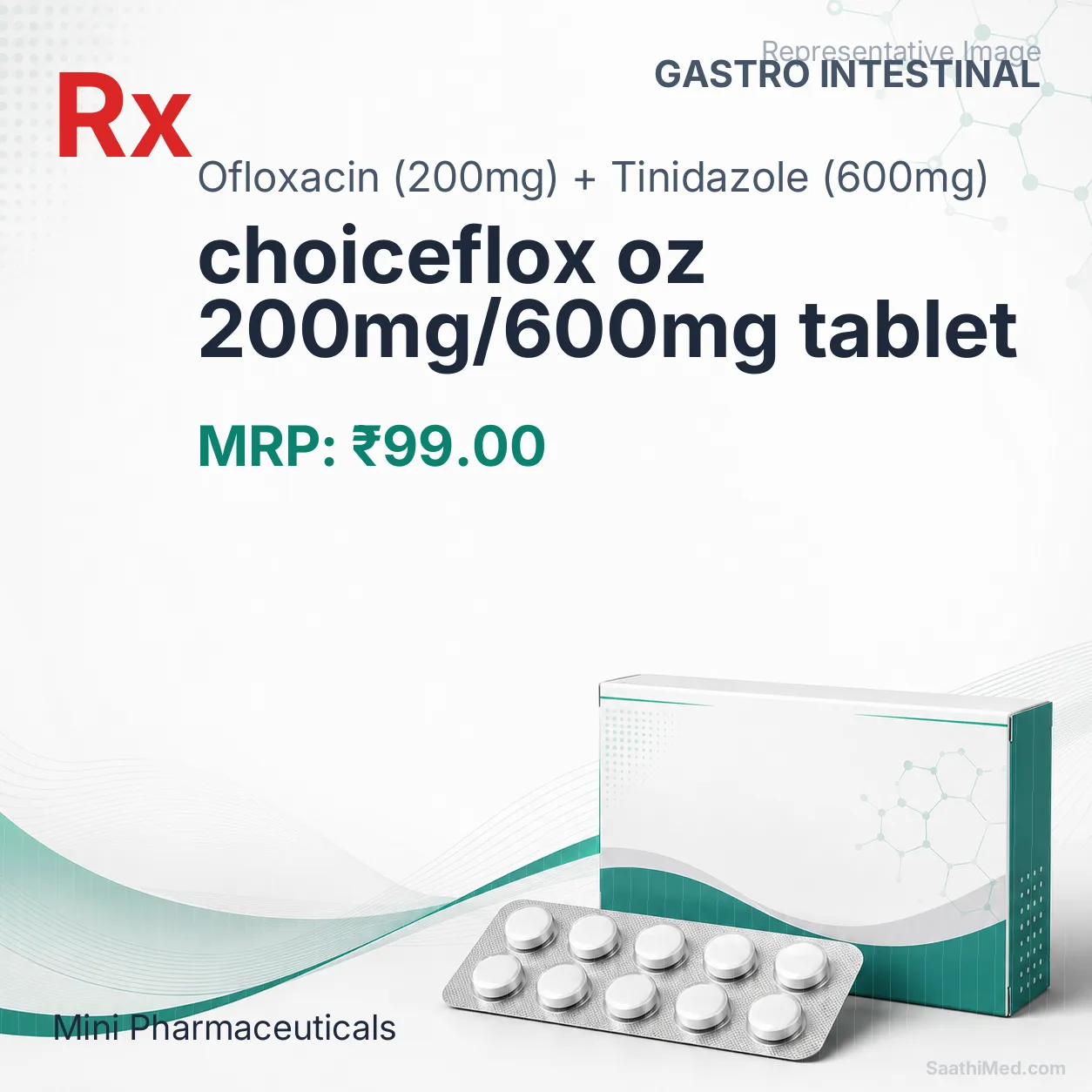 choiceflox oz 200mg/600mg tablet Allopathy (Ofloxacin (200mg)) - Uses in Hindi, Side Effects, Substitutes & Price in India