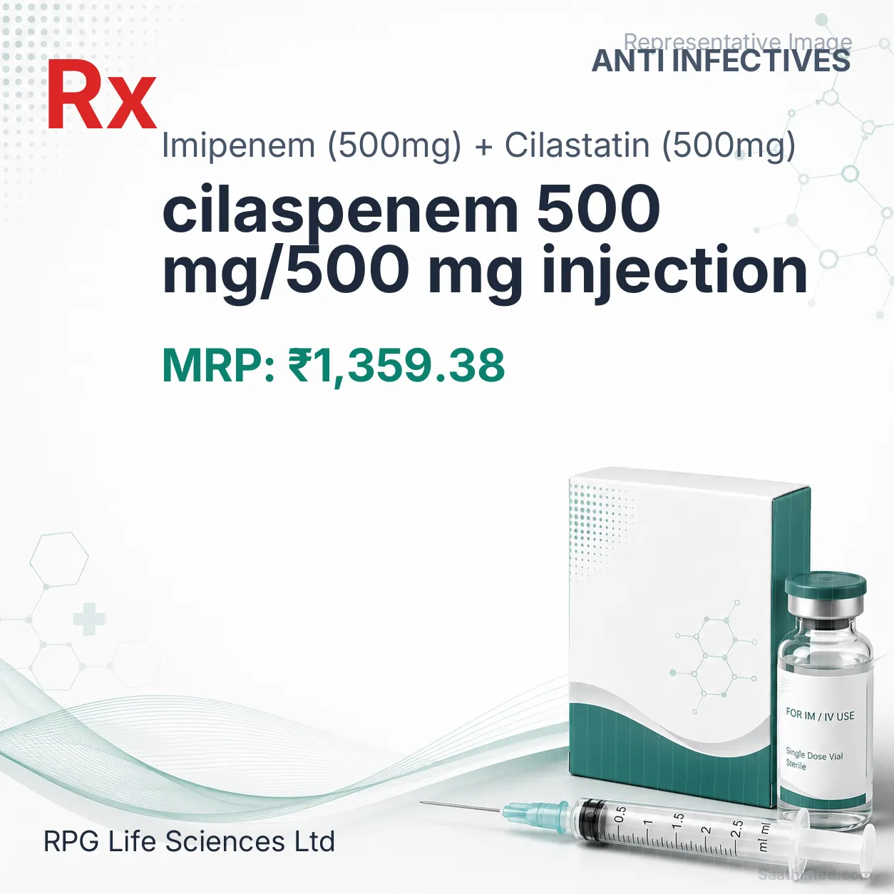cilaspenem 500 mg/500 mg injection Allopathy (Imipenem (500mg)) - Uses in Hindi, Side Effects, Substitutes & Price in India