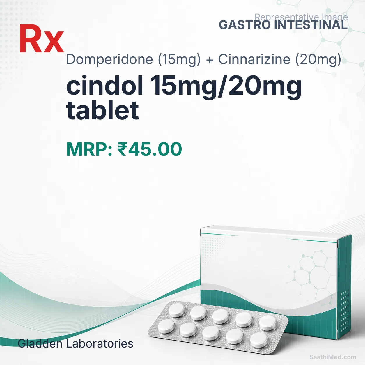 cindol 15mg/20mg tablet Allopathy (Domperidone (15mg)) - Uses in Hindi, Side Effects, Substitutes & Price in India