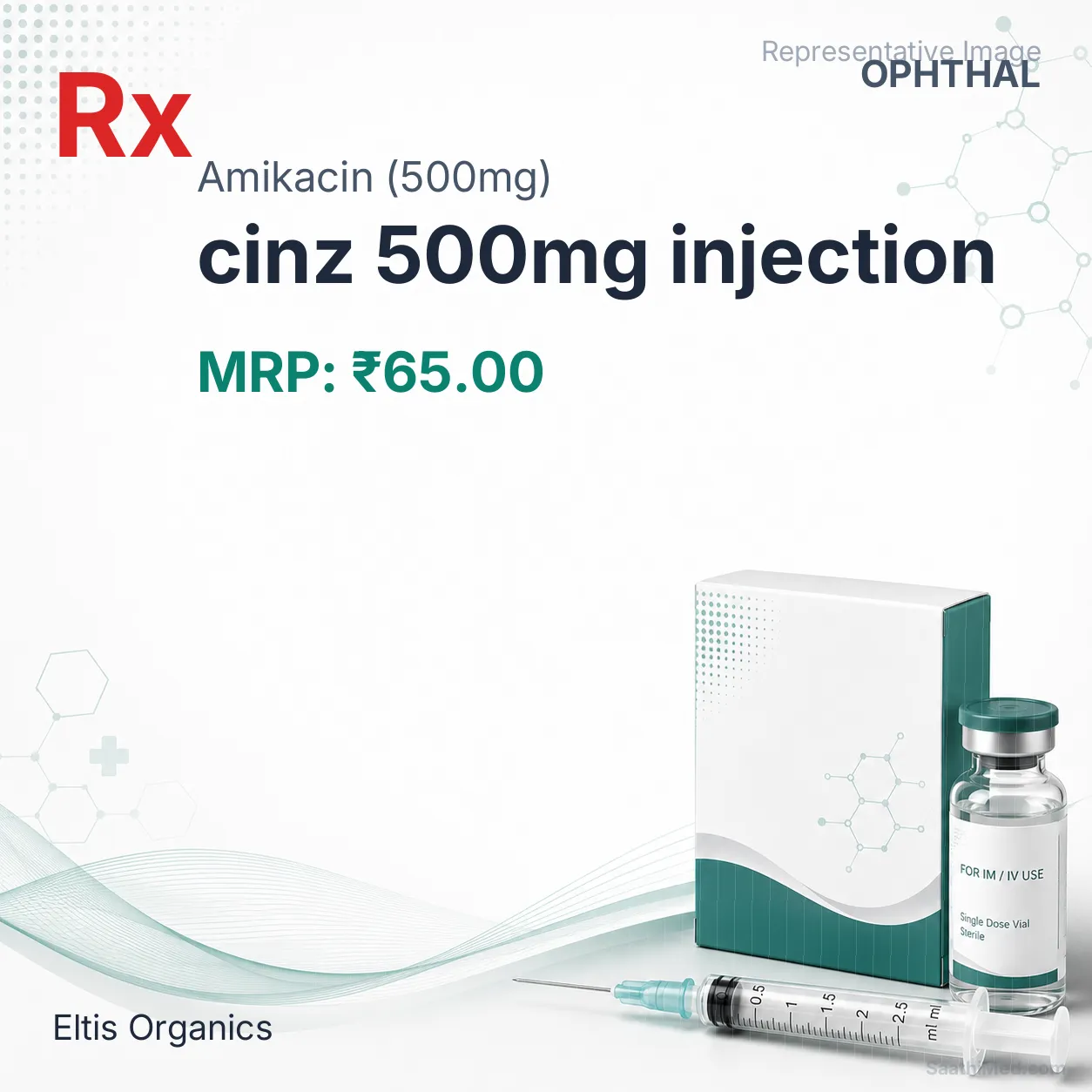 cinz 500mg injection Allopathy (Amikacin (500mg)) - Uses in Hindi, Side Effects, Substitutes & Price in India