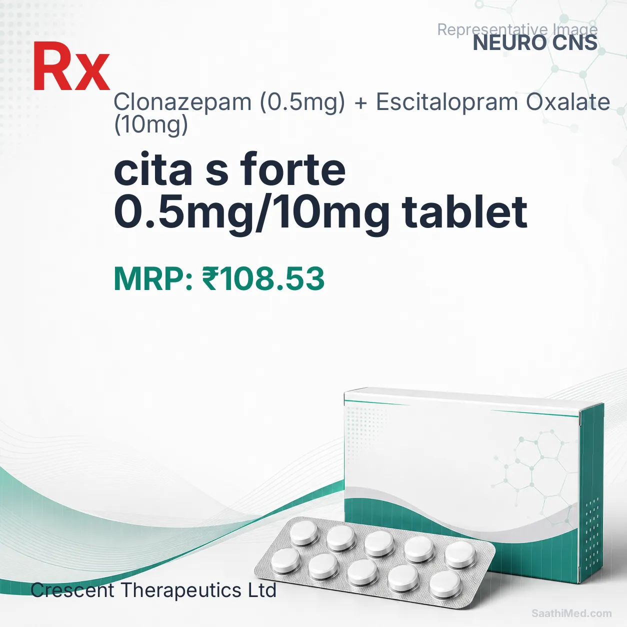 cita s forte 0.5mg/10mg tablet Allopathy (Clonazepam (0.5mg)) - Uses in Hindi, Side Effects, Substitutes & Price in India