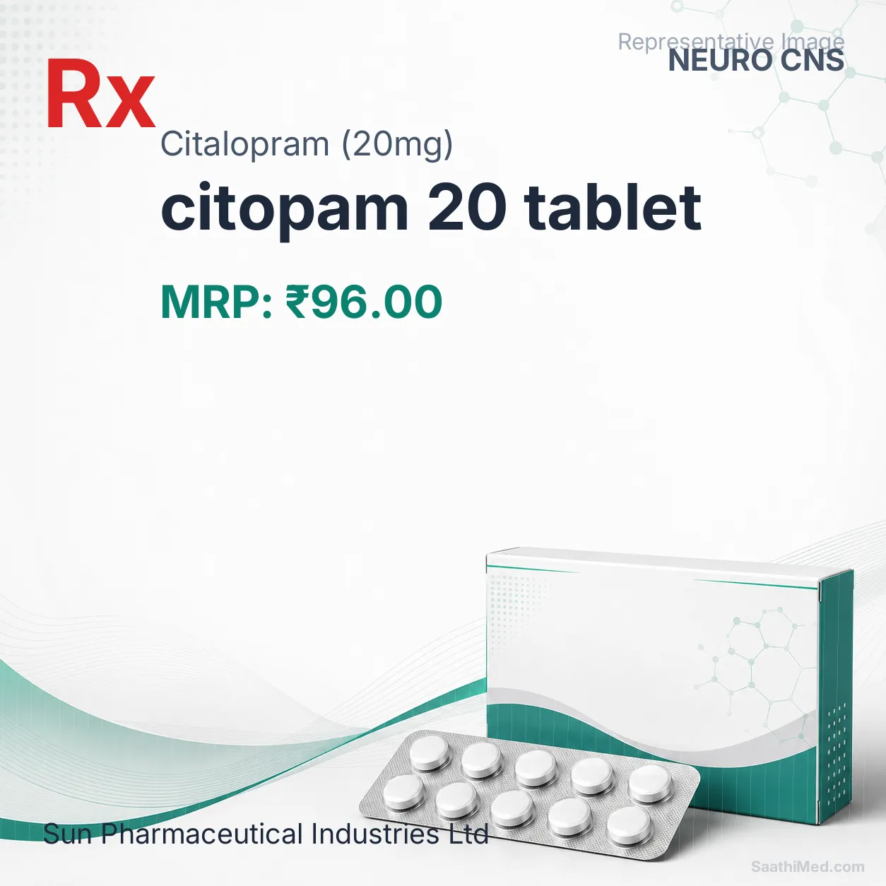 citopam 20 tablet Allopathy (Citalopram (20mg)) - Uses in Hindi, Side Effects, Substitutes & Price in India