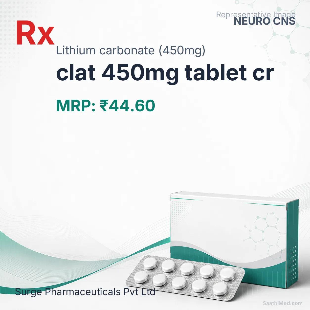 clat 450mg tablet cr Allopathy (Lithium carbonate (450mg)) - Uses in Hindi, Side Effects, Substitutes & Price in India