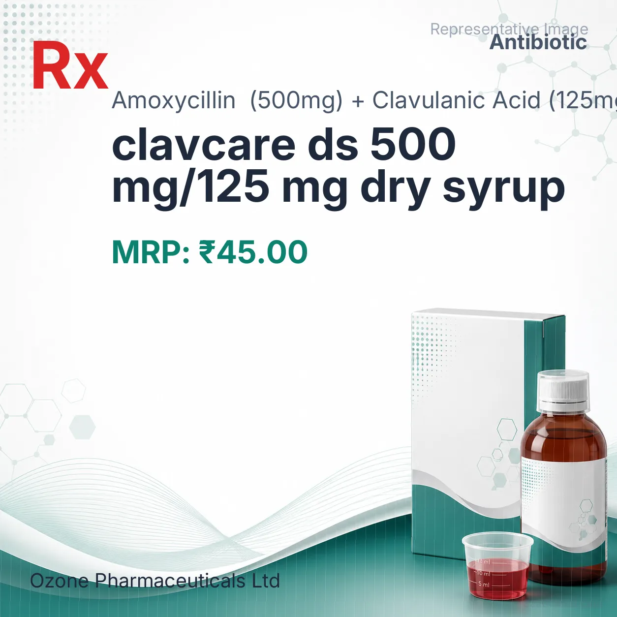 clavcare ds 500 mg/125 mg dry syrup Allopathy (Amoxycillin (500mg)) - Uses in Hindi, Side Effects, Substitutes & Price in India