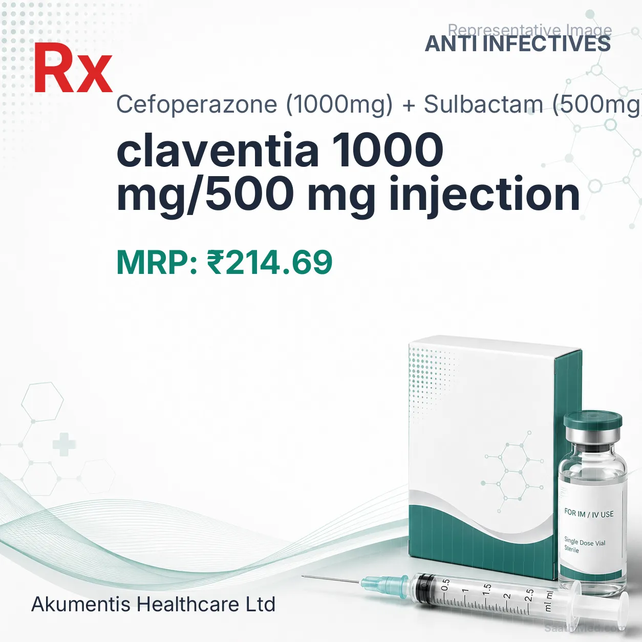 claventia 1000 mg/500 mg injection Allopathy (Cefoperazone (1000mg)) - Uses in Hindi, Side Effects, Substitutes & Price in India