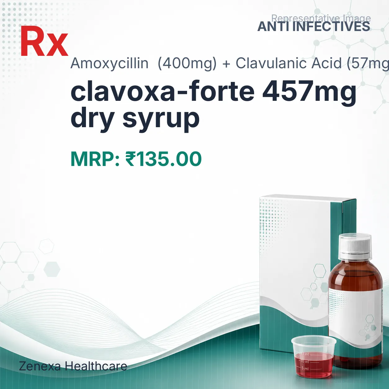 clavoxa-forte 457mg dry syrup Allopathy (Amoxycillin (400mg)) - Uses in Hindi, Side Effects, Substitutes & Price in India