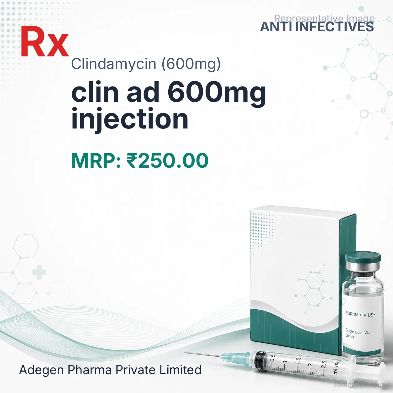 clin ad 600mg injection Allopathy (Clindamycin (600mg)) - Uses in Hindi, Side Effects, Substitutes & Price in India