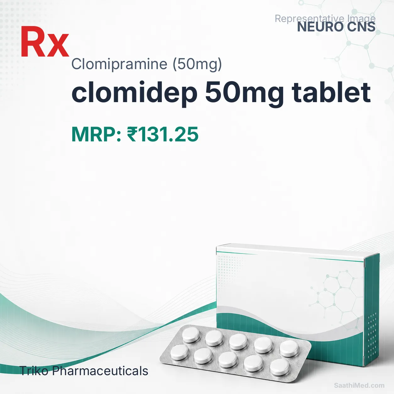 clomidep 50mg tablet Allopathy (Clomipramine (50mg)) - Uses in Hindi, Side Effects, Substitutes & Price in India