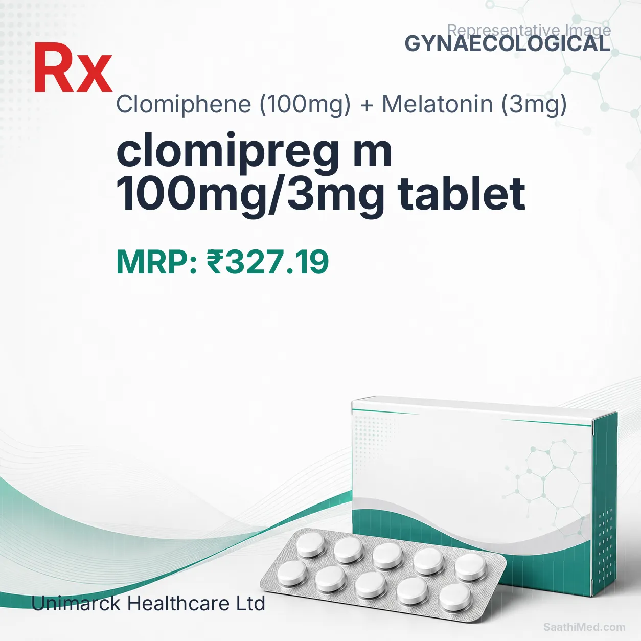 clomipreg m 100mg/3mg tablet Allopathy (Clomiphene (100mg)) - Uses in Hindi, Side Effects, Substitutes & Price in India