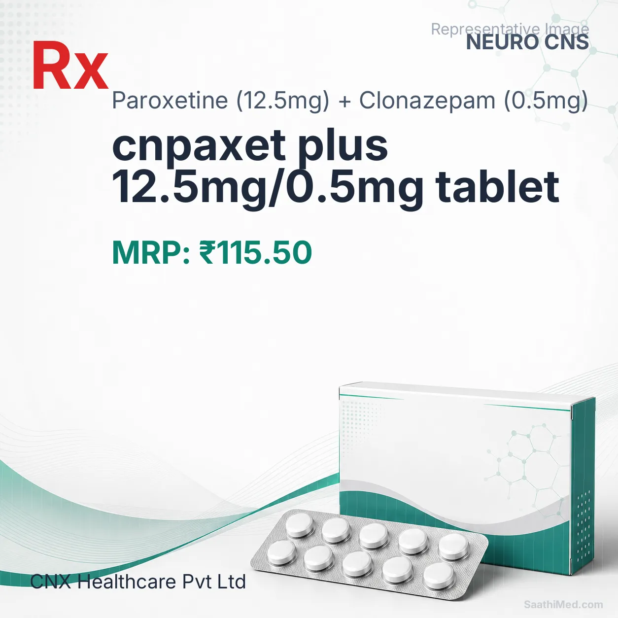 cnpaxet plus 12.5mg/0.5mg tablet Allopathy (Paroxetine (12.5mg)) - Uses in Hindi, Side Effects, Substitutes & Price in India