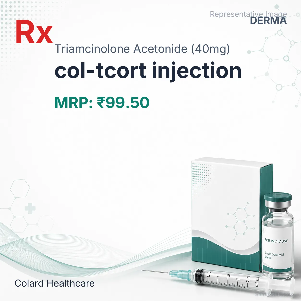 col-tcort injection Allopathy (Triamcinolone Acetonide (40mg)) - Uses in Hindi, Side Effects, Substitutes & Price in India