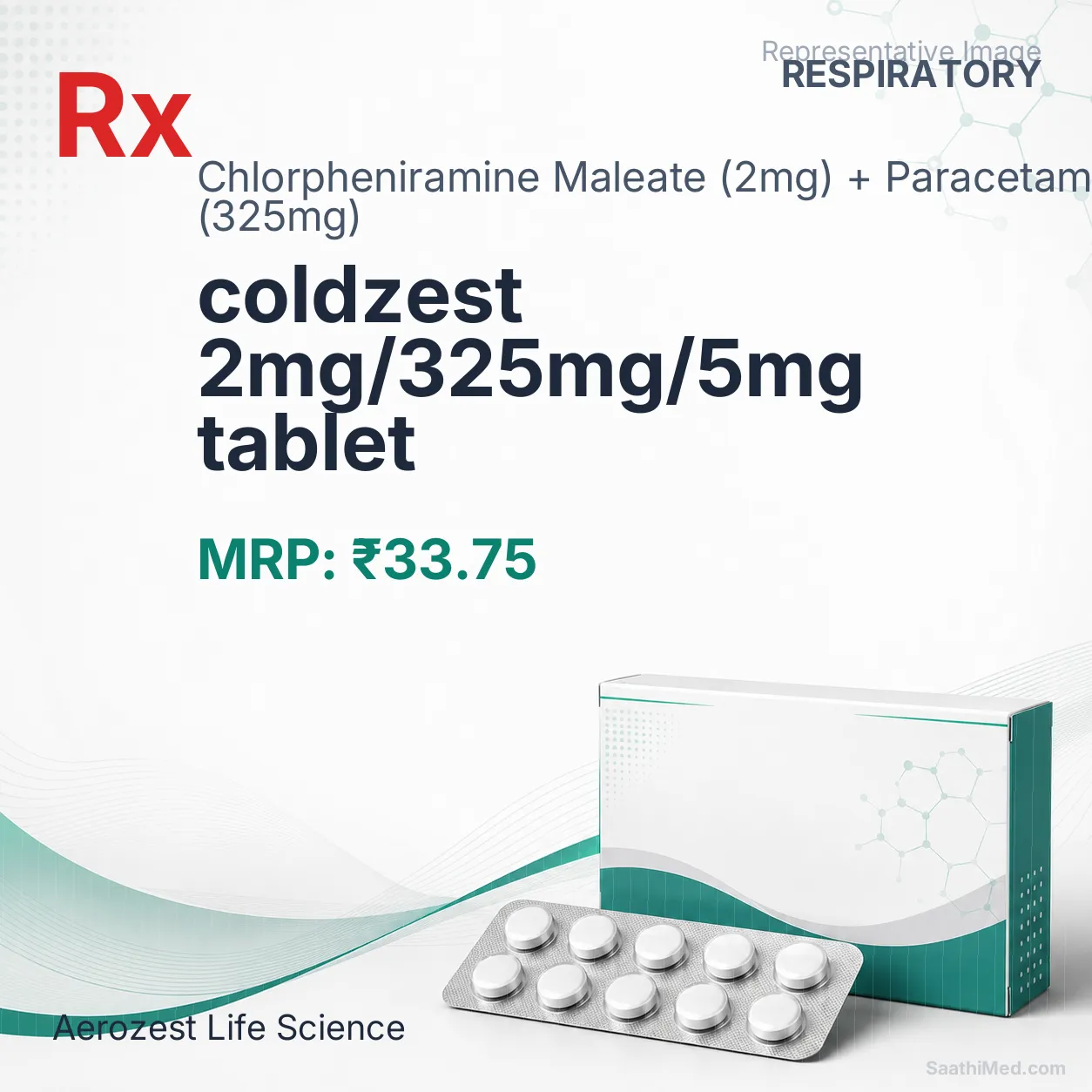 coldzest 2mg/325mg/5mg tablet Allopathy (Chlorpheniramine Maleate (2mg)) - Uses in Hindi, Side Effects, Substitutes & Price in India