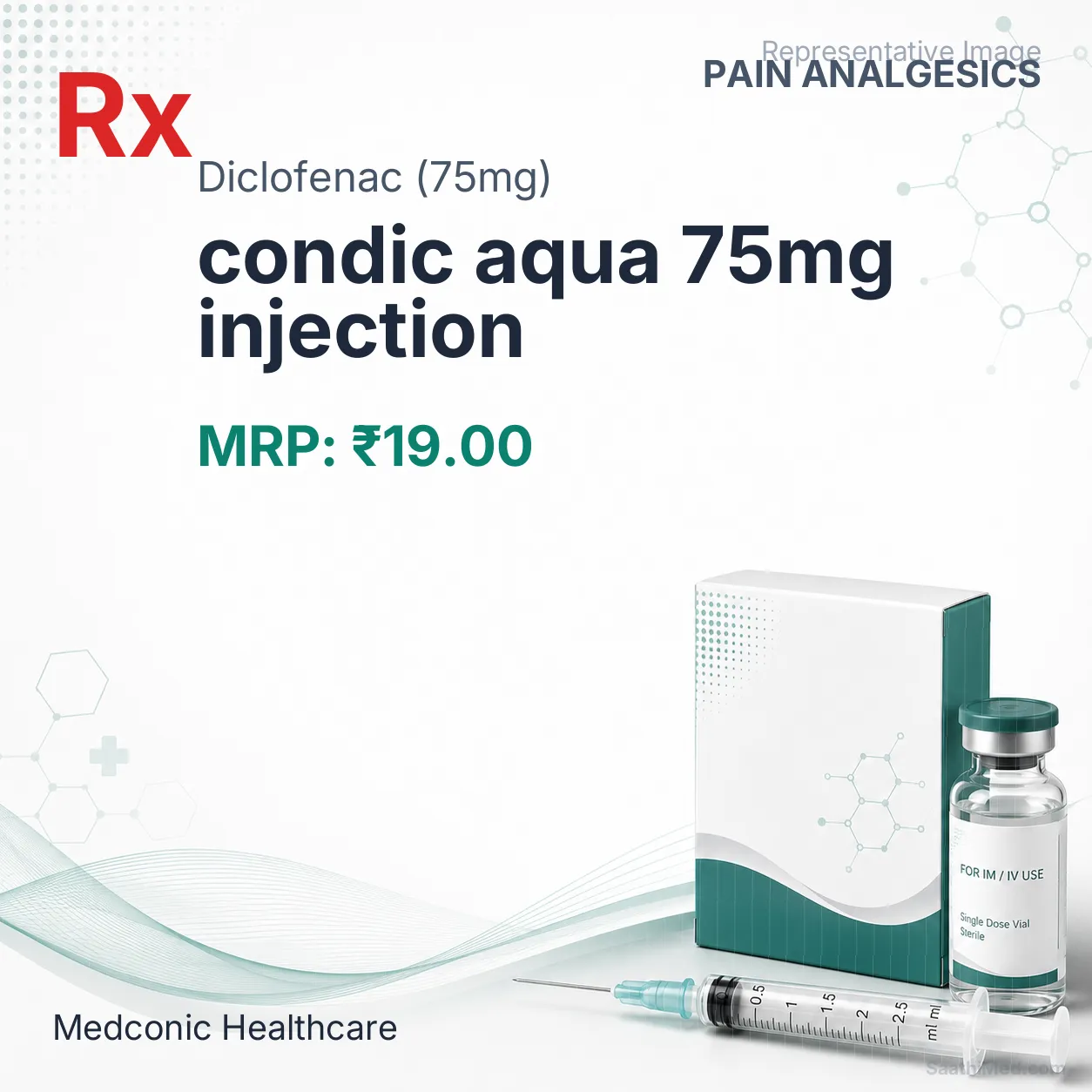 condic aqua 75mg injection Allopathy (Diclofenac (75mg)) - Uses in Hindi, Side Effects, Substitutes & Price in India