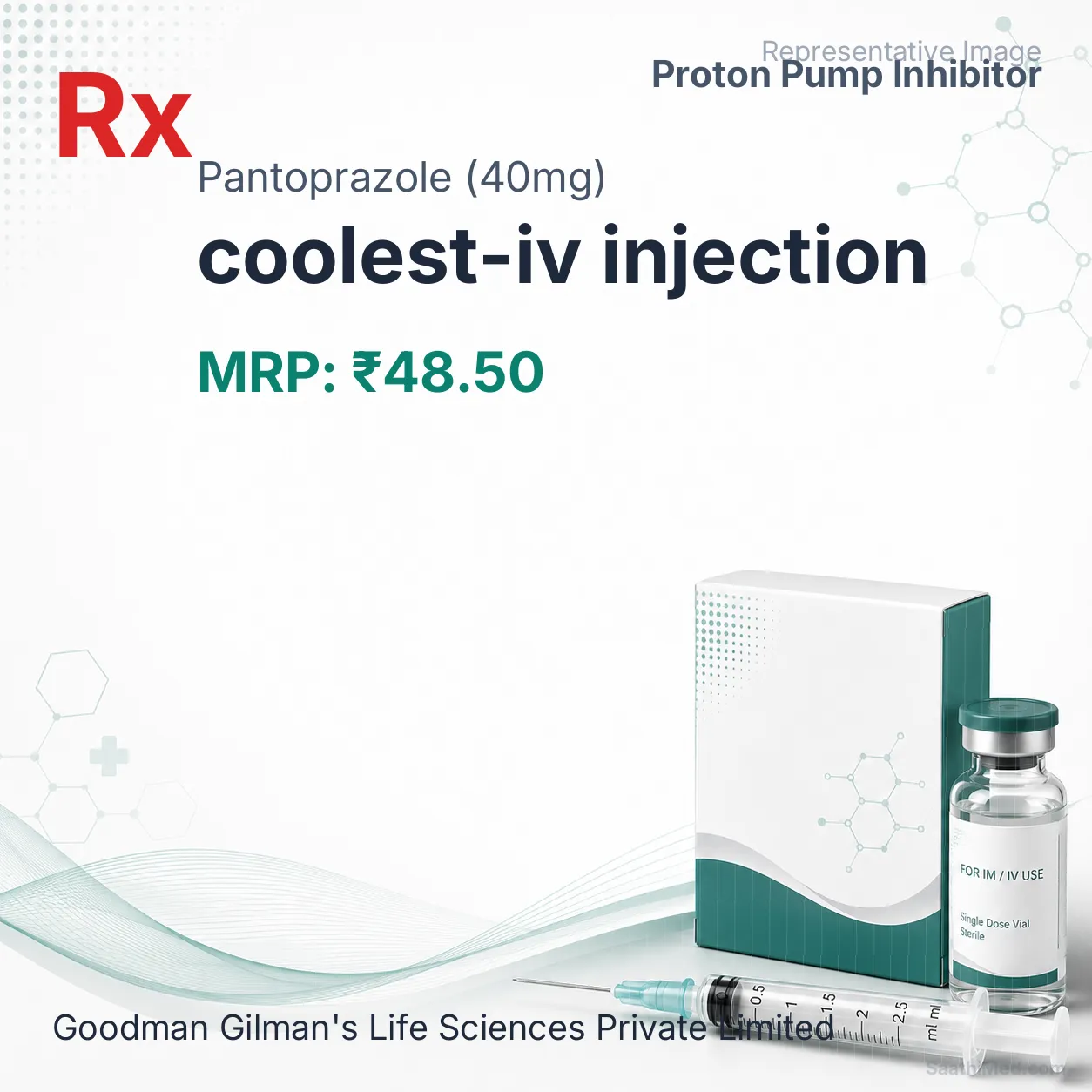 coolest-iv injection Allopathy (Pantoprazole (40mg)) - Uses in Hindi, Side Effects, Substitutes & Price in India