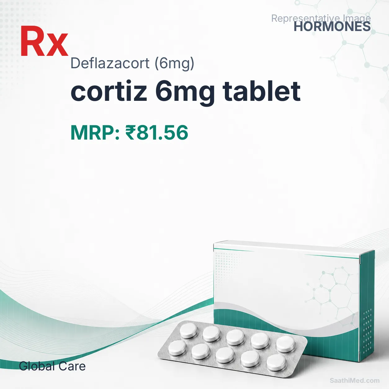 cortiz 6mg tablet Allopathy (Deflazacort (6mg)) - Uses in Hindi, Side Effects, Substitutes & Price in India