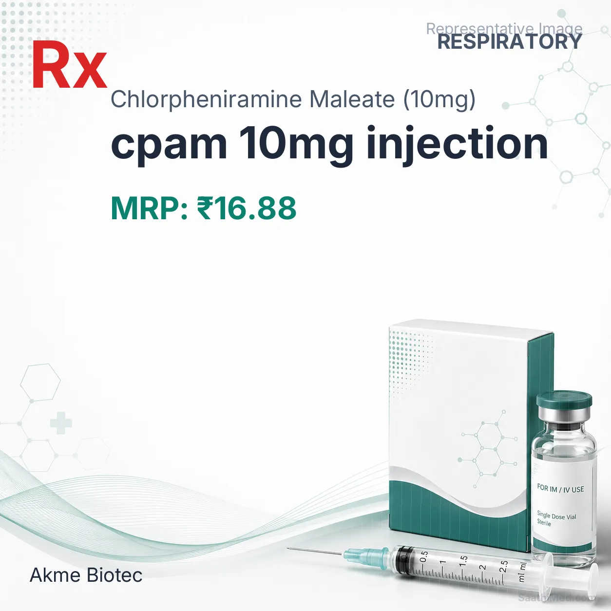 cpam 10mg injection Allopathy (Chlorpheniramine Maleate (10mg)) - Uses in Hindi, Side Effects, Substitutes & Price in India