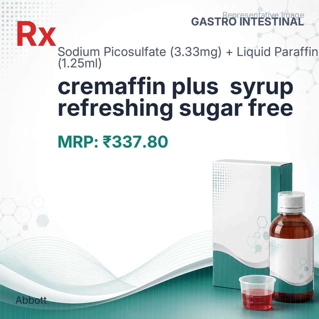 cremaffin plus  syrup refreshing sugar free Allopathy (Sodium Picosulfate (3.33mg)) - Uses in Hindi, Side Effects, Substitutes & Price in India