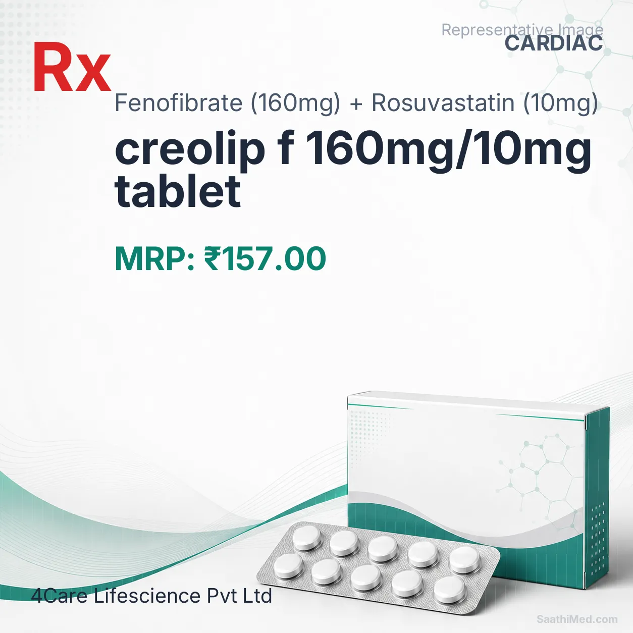 creolip f 160mg/10mg tablet Allopathy (Fenofibrate (160mg)) - Uses in Hindi, Side Effects, Substitutes & Price in India