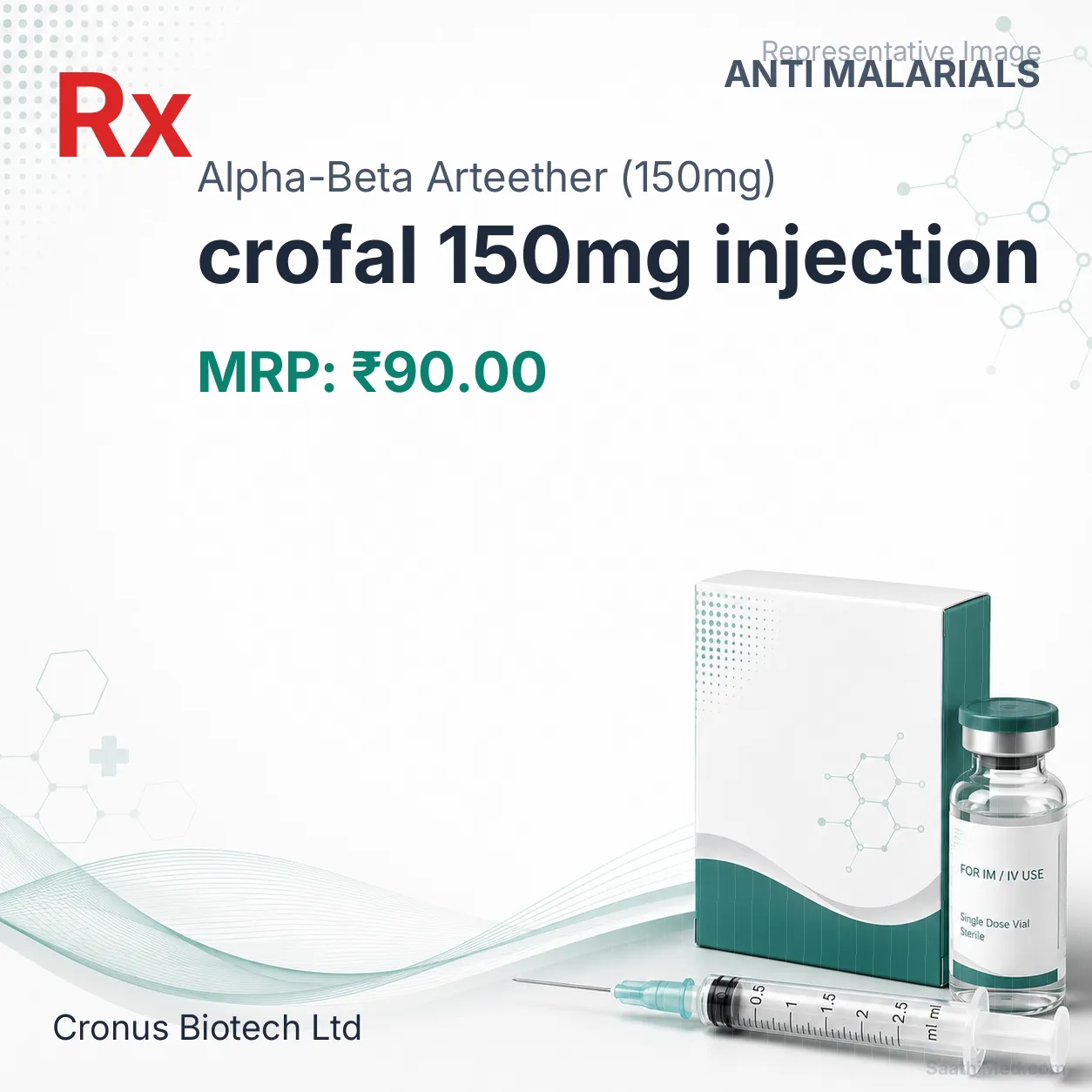 crofal 150mg injection Allopathy (Alpha-Beta Arteether (150mg)) - Uses in Hindi, Side Effects, Substitutes & Price in India