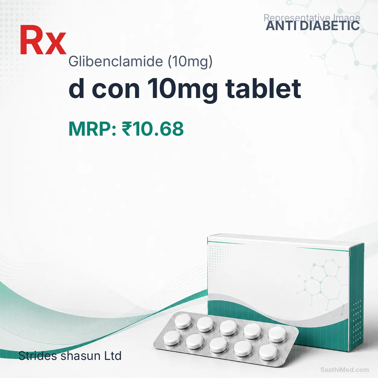 d con 10mg tablet Allopathy (Glibenclamide (10mg)) - Uses in Hindi, Side Effects, Substitutes & Price in India