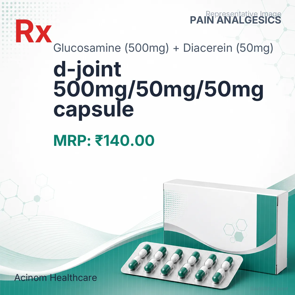 d-joint 500mg/50mg/50mg capsule Allopathy (Glucosamine (500mg)) - Uses in Hindi, Side Effects, Substitutes & Price in India