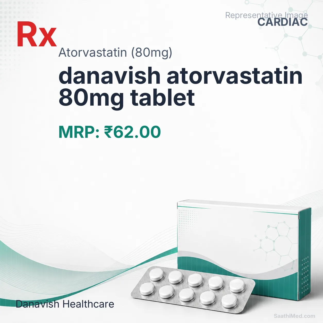 danavish atorvastatin 80mg tablet Allopathy (Atorvastatin (80mg)) - Uses in Hindi, Side Effects, Substitutes & Price in India