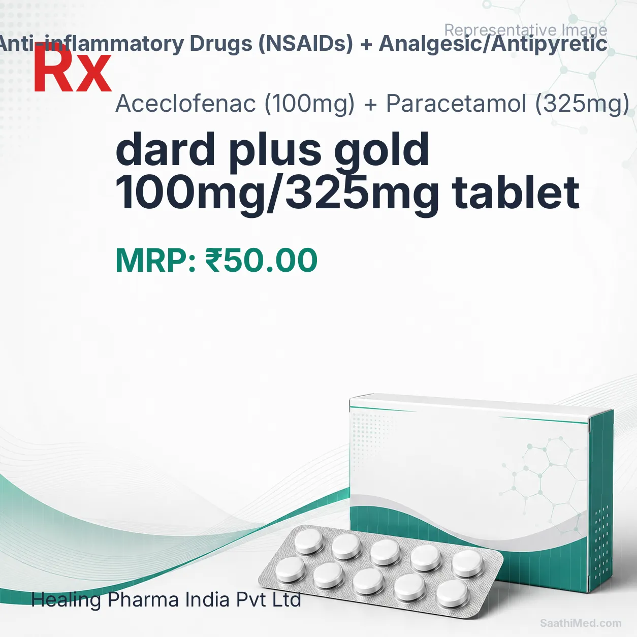 dard plus gold 100mg/325mg tablet Allopathy (Aceclofenac (100mg)) - Uses in Hindi, Side Effects, Substitutes & Price in India