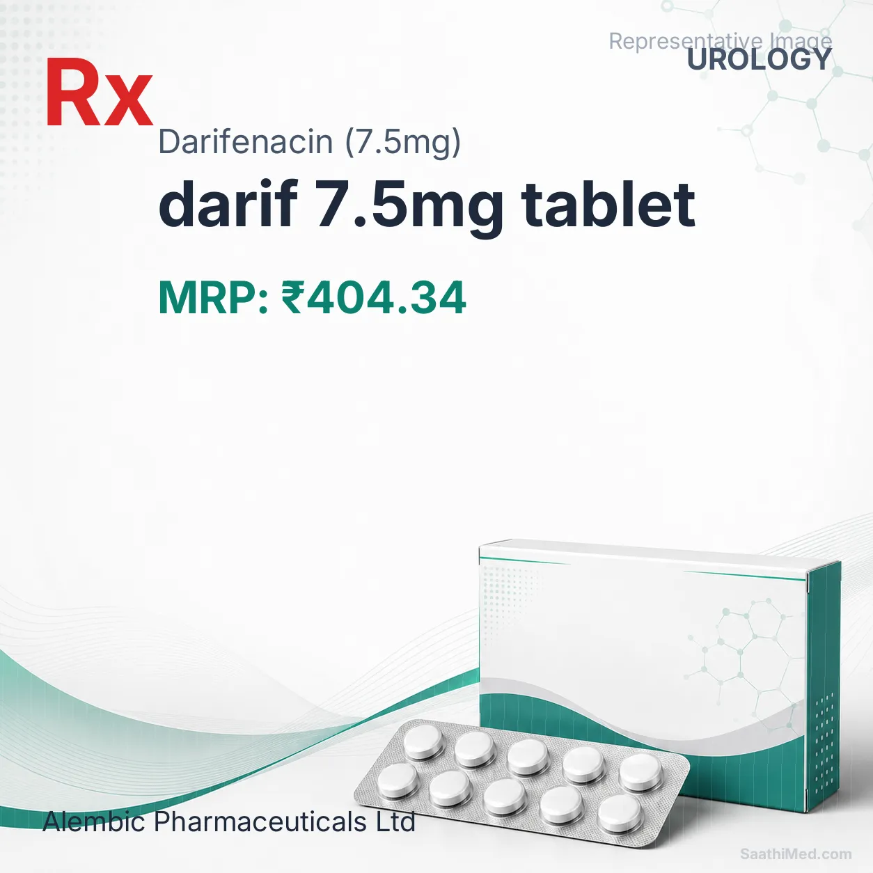 darif 7.5mg tablet Allopathy (Darifenacin (7.5mg)) - Uses in Hindi, Side Effects, Substitutes & Price in India