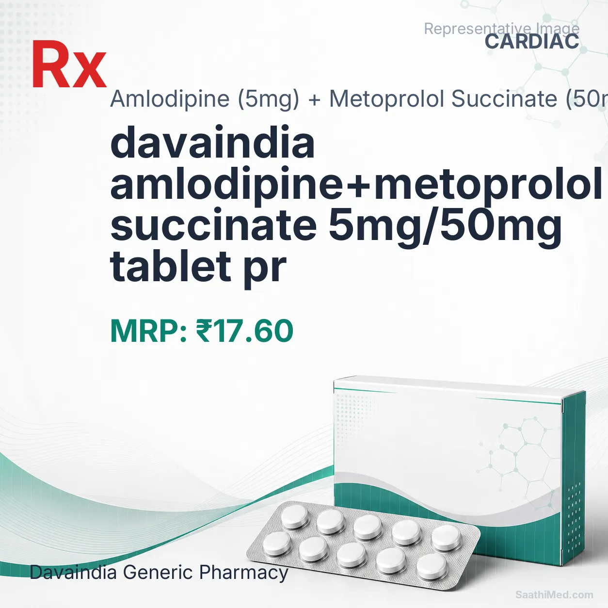 davaindia amlodipine+metoprolol succinate 5mg/50mg tablet pr Allopathy (Amlodipine (5mg)) - Uses in Hindi, Side Effects, Substitutes & Price in India