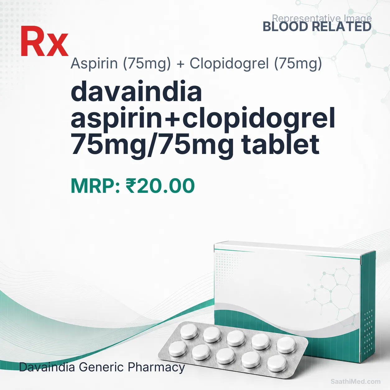 davaindia aspirin+clopidogrel 75mg/75mg tablet Allopathy (Aspirin (75mg)) - Uses in Hindi, Side Effects, Substitutes & Price in India