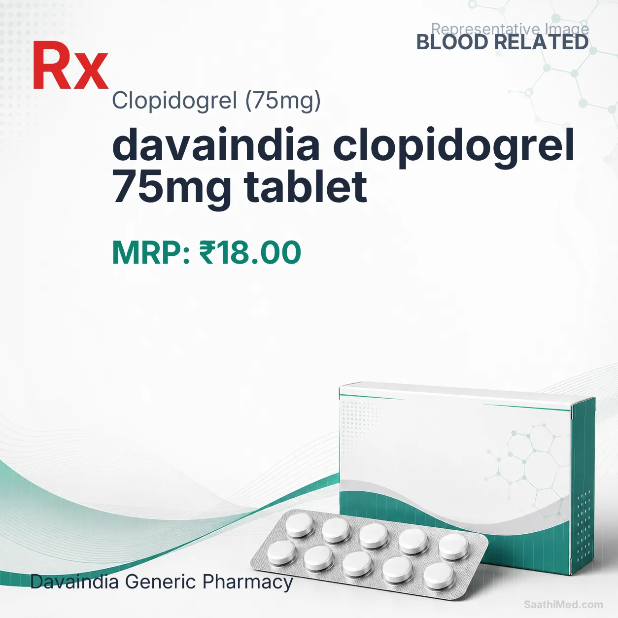 davaindia clopidogrel 75mg tablet Allopathy (Clopidogrel (75mg)) - Uses in Hindi, Side Effects, Substitutes & Price in India