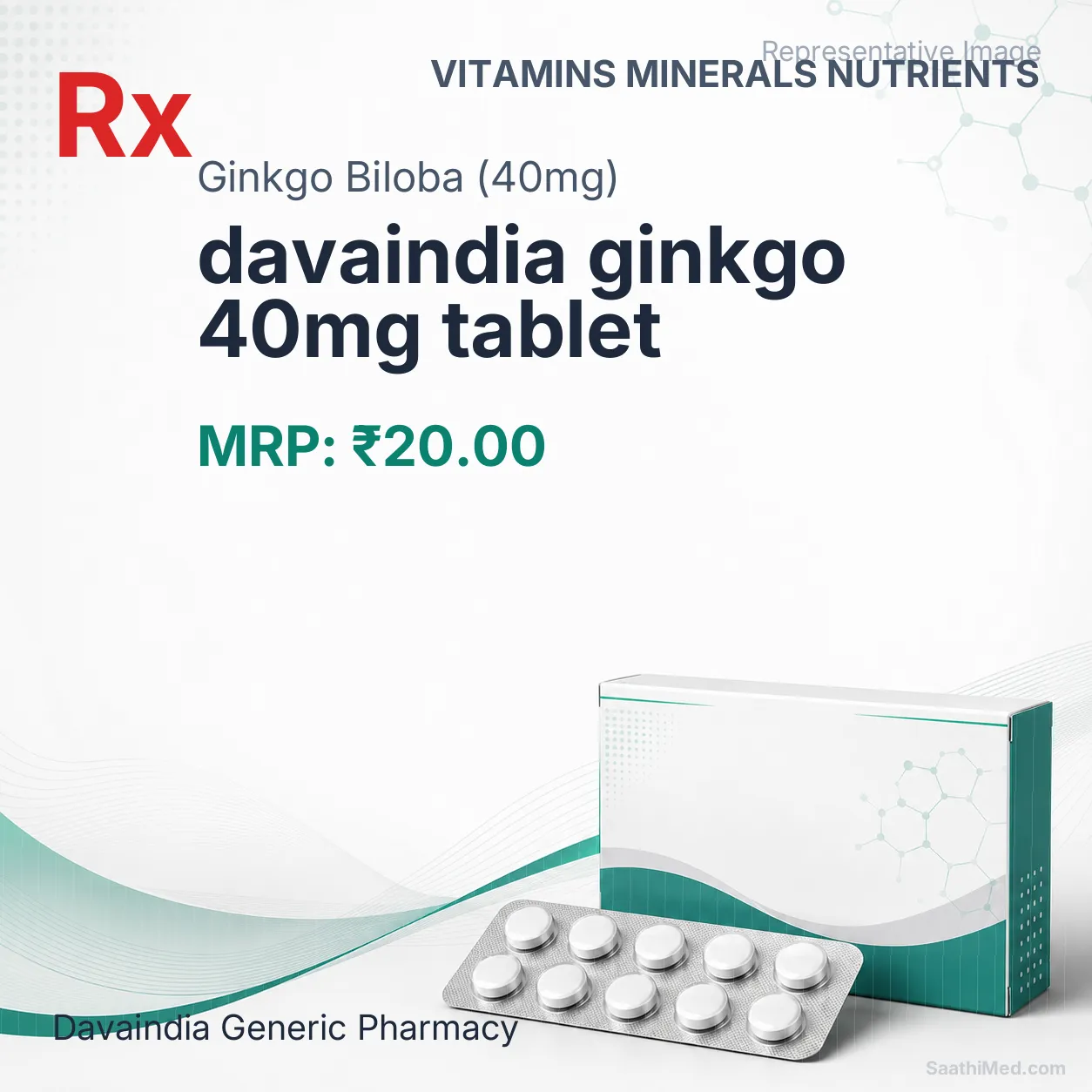 davaindia ginkgo 40mg tablet Allopathy (Ginkgo Biloba (40mg)) - Uses in Hindi, Side Effects, Substitutes & Price in India