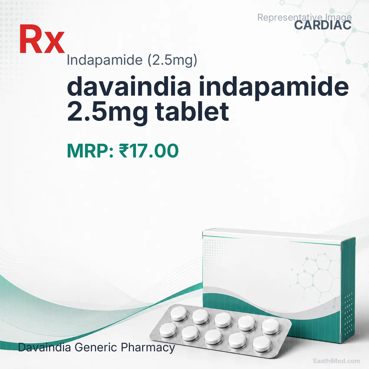davaindia indapamide 2.5mg tablet Allopathy (Indapamide (2.5mg)) - Uses in Hindi, Side Effects, Substitutes & Price in India