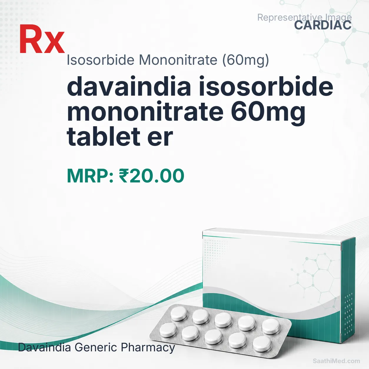 davaindia isosorbide mononitrate 60mg tablet er Allopathy (Isosorbide Mononitrate (60mg)) - Uses in Hindi, Side Effects, Substitutes & Price in India