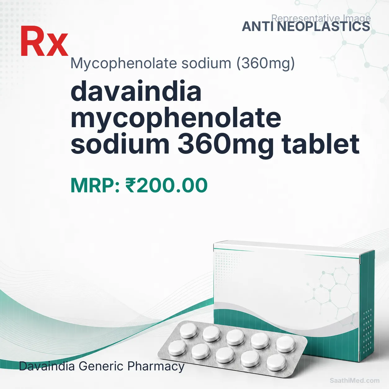 davaindia mycophenolate sodium 360mg tablet Allopathy (Mycophenolate sodium (360mg)) - Uses in Hindi, Side Effects, Substitutes & Price in India