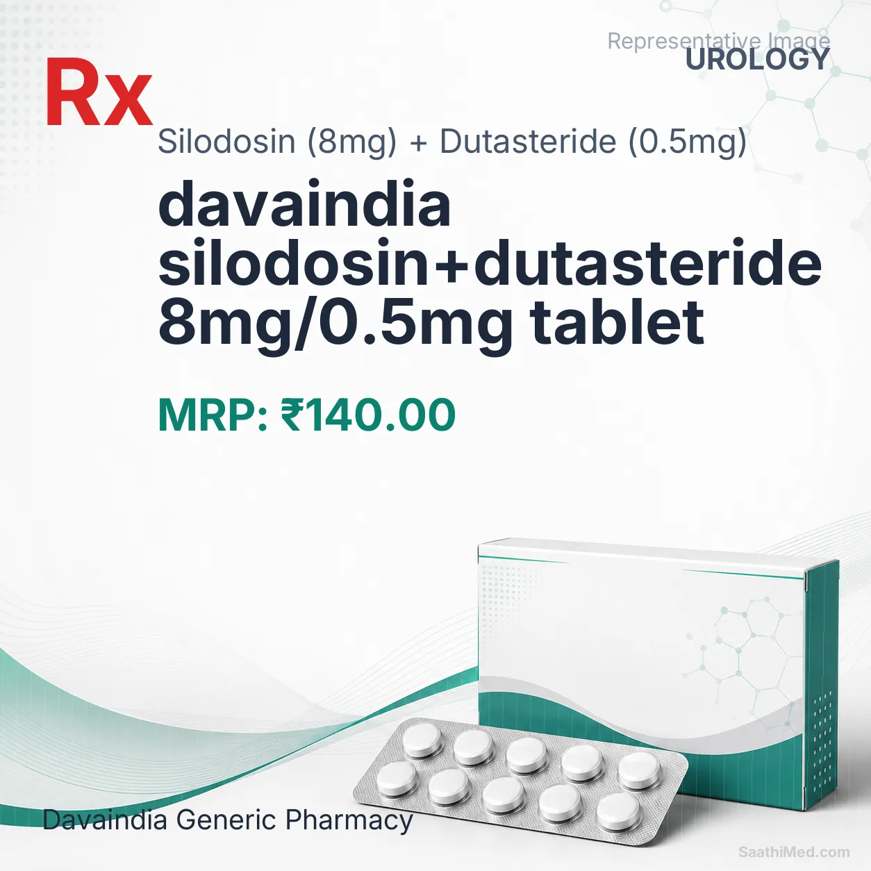 davaindia silodosin+dutasteride 8mg/0.5mg tablet Allopathy (Silodosin (8mg)) - Uses in Hindi, Side Effects, Substitutes & Price in India