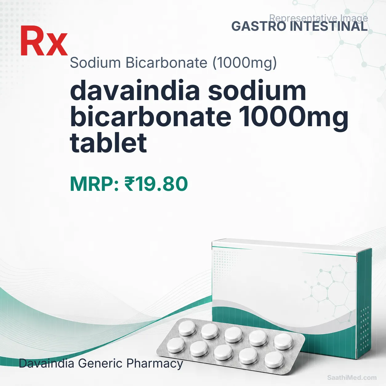 davaindia sodium bicarbonate 1000mg tablet Allopathy (Sodium Bicarbonate (1000mg)) - Uses in Hindi, Side Effects, Substitutes & Price in India