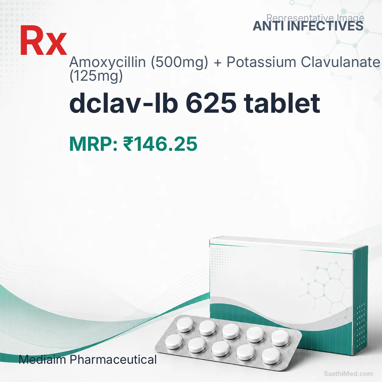 dclav-lb 625 tablet Allopathy (Amoxycillin (500mg)) - Uses in Hindi, Side Effects, Substitutes & Price in India