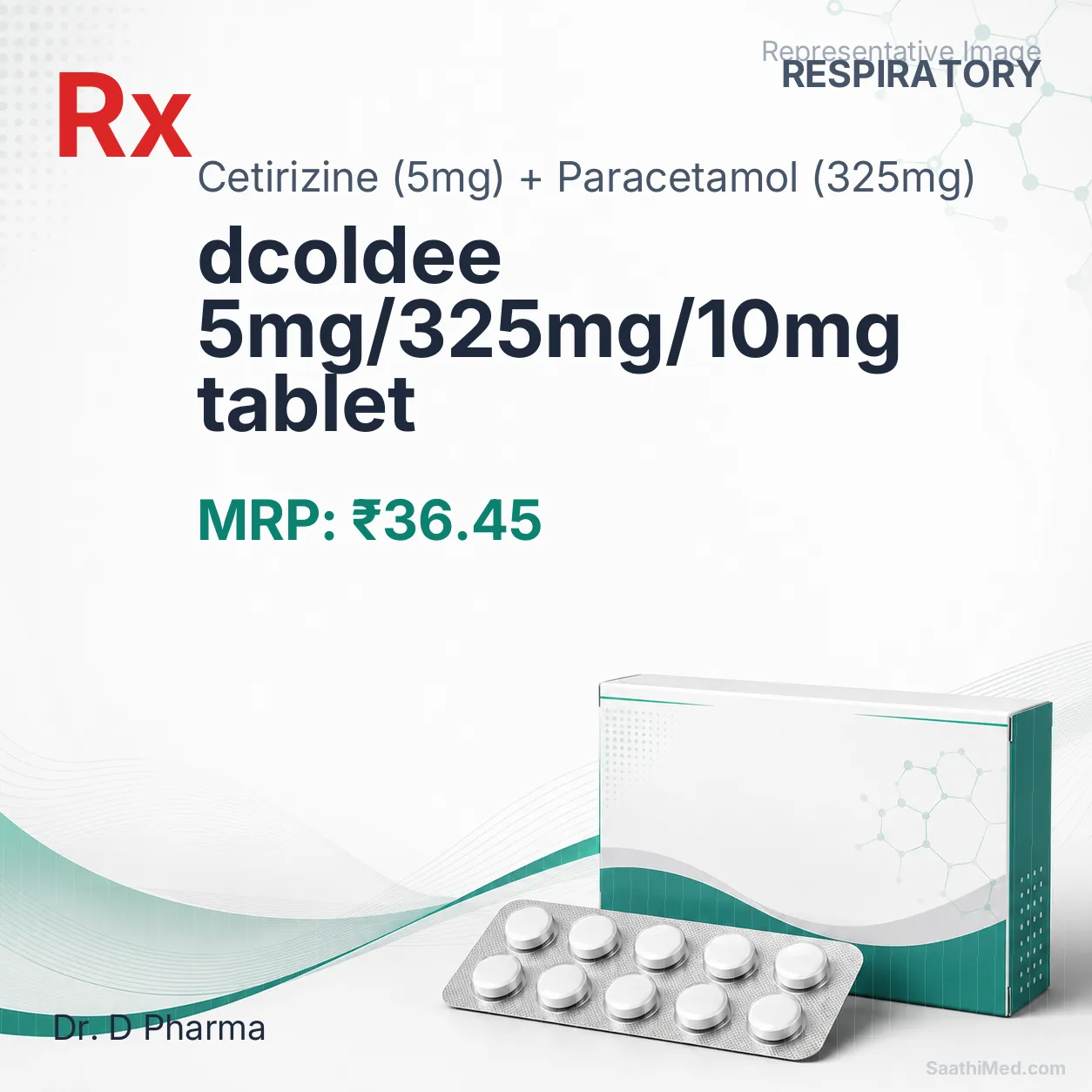 dcoldee 5mg/325mg/10mg tablet Allopathy (Cetirizine (5mg)) - Uses in Hindi, Side Effects, Substitutes & Price in India