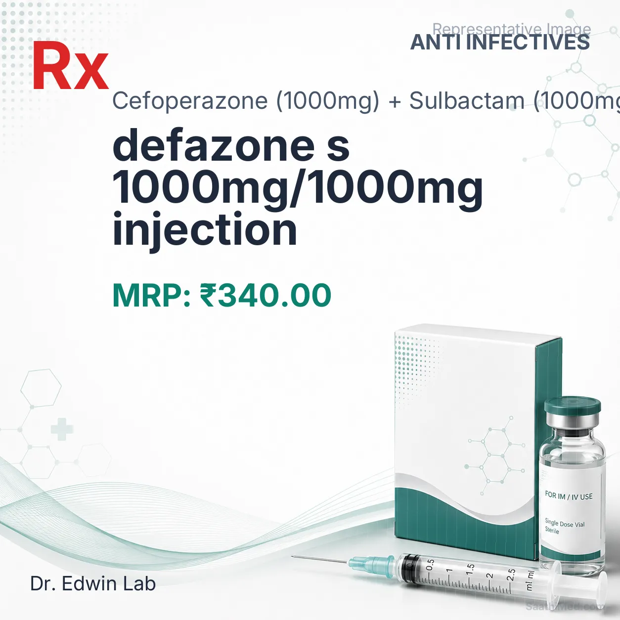 defazone s 1000mg/1000mg injection Allopathy (Cefoperazone (1000mg)) - Uses in Hindi, Side Effects, Substitutes & Price in India