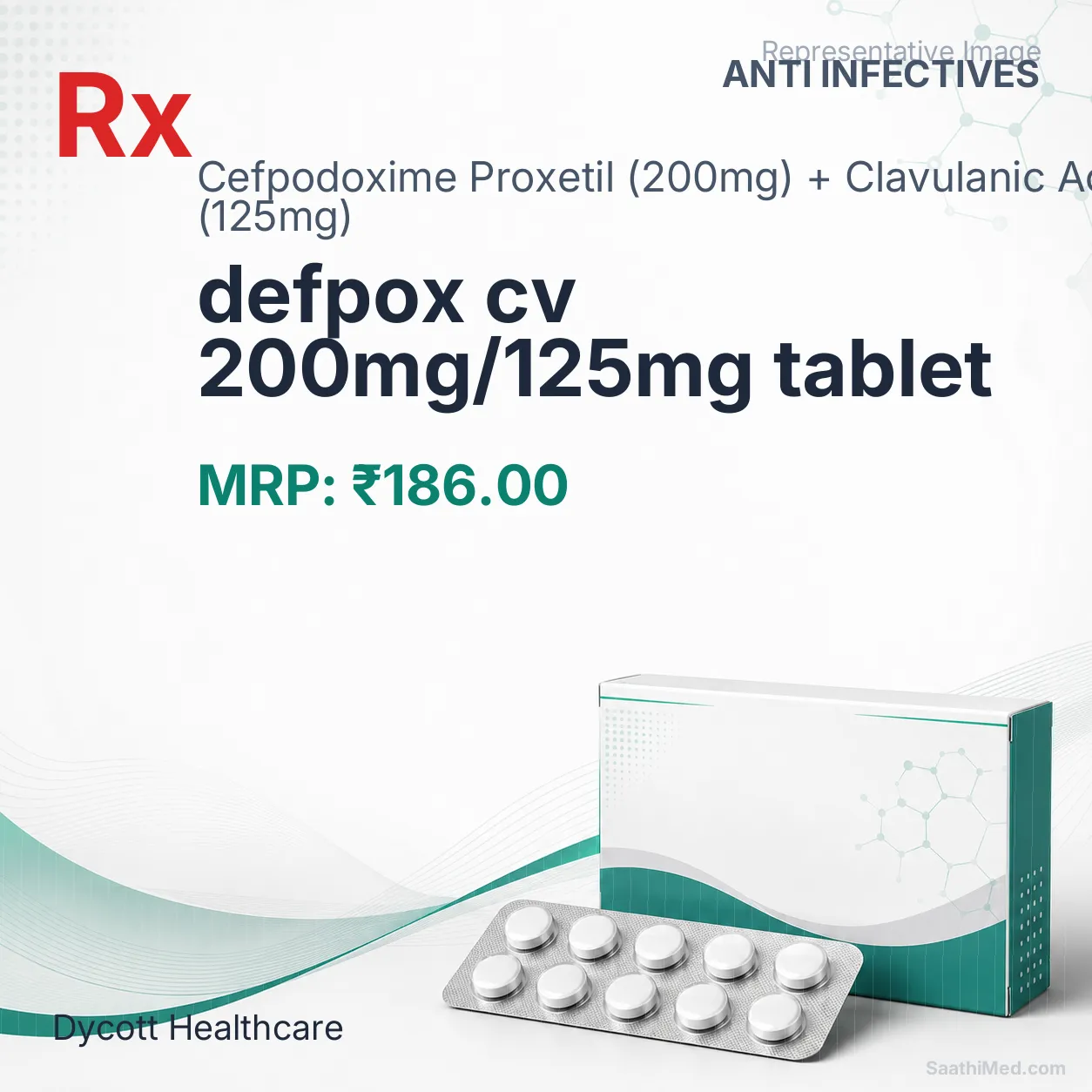 defpox cv 200mg/125mg tablet Allopathy (Cefpodoxime Proxetil (200mg)) - Uses in Hindi, Side Effects, Substitutes & Price in India