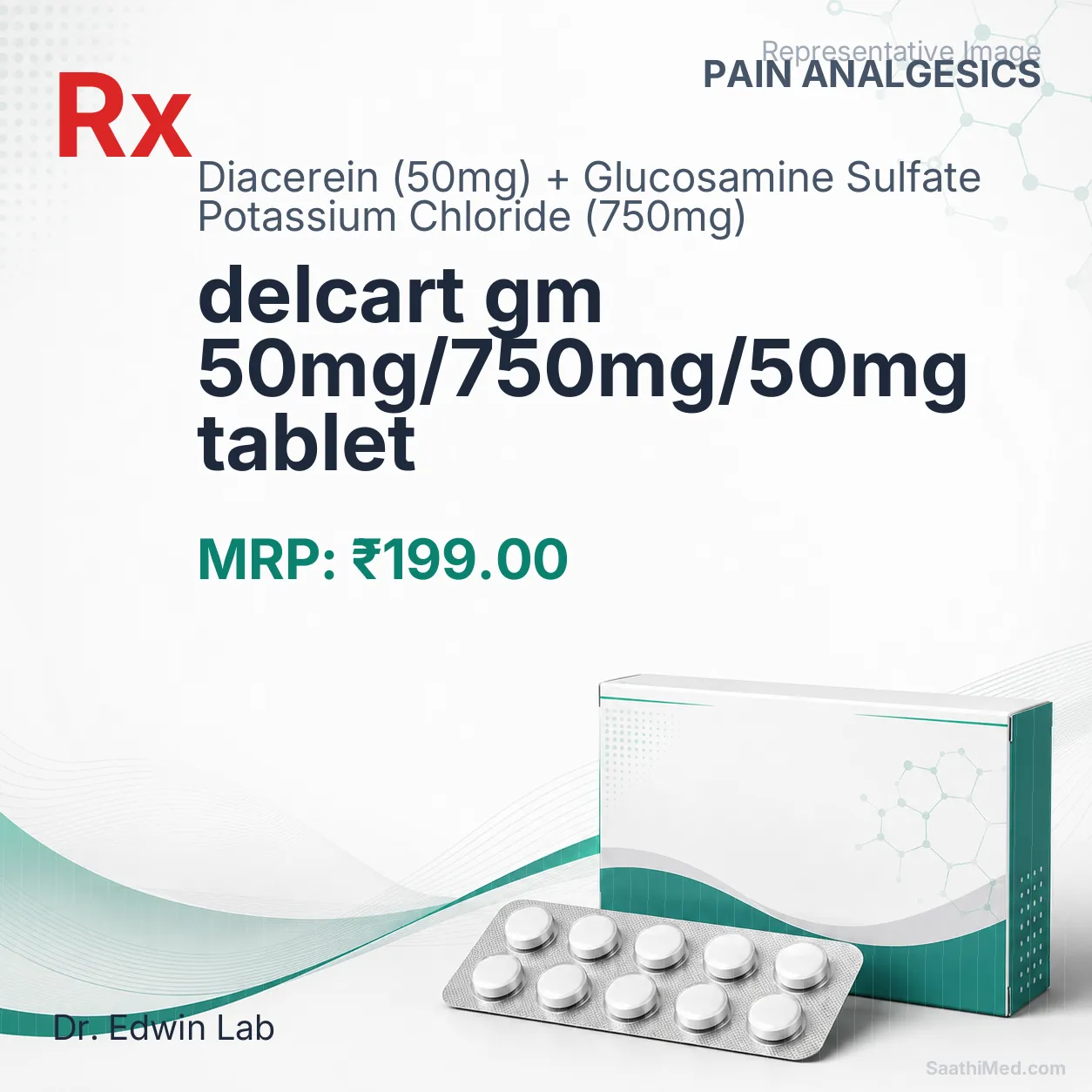 delcart gm 50mg/750mg/50mg tablet Allopathy (Diacerein (50mg)) - Uses in Hindi, Side Effects, Substitutes & Price in India