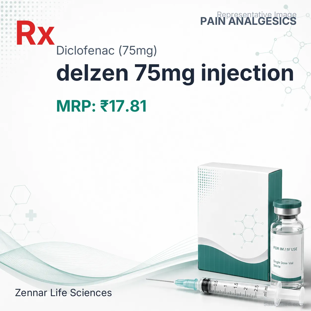 delzen 75mg injection Allopathy (Diclofenac (75mg)) - Uses in Hindi, Side Effects, Substitutes & Price in India