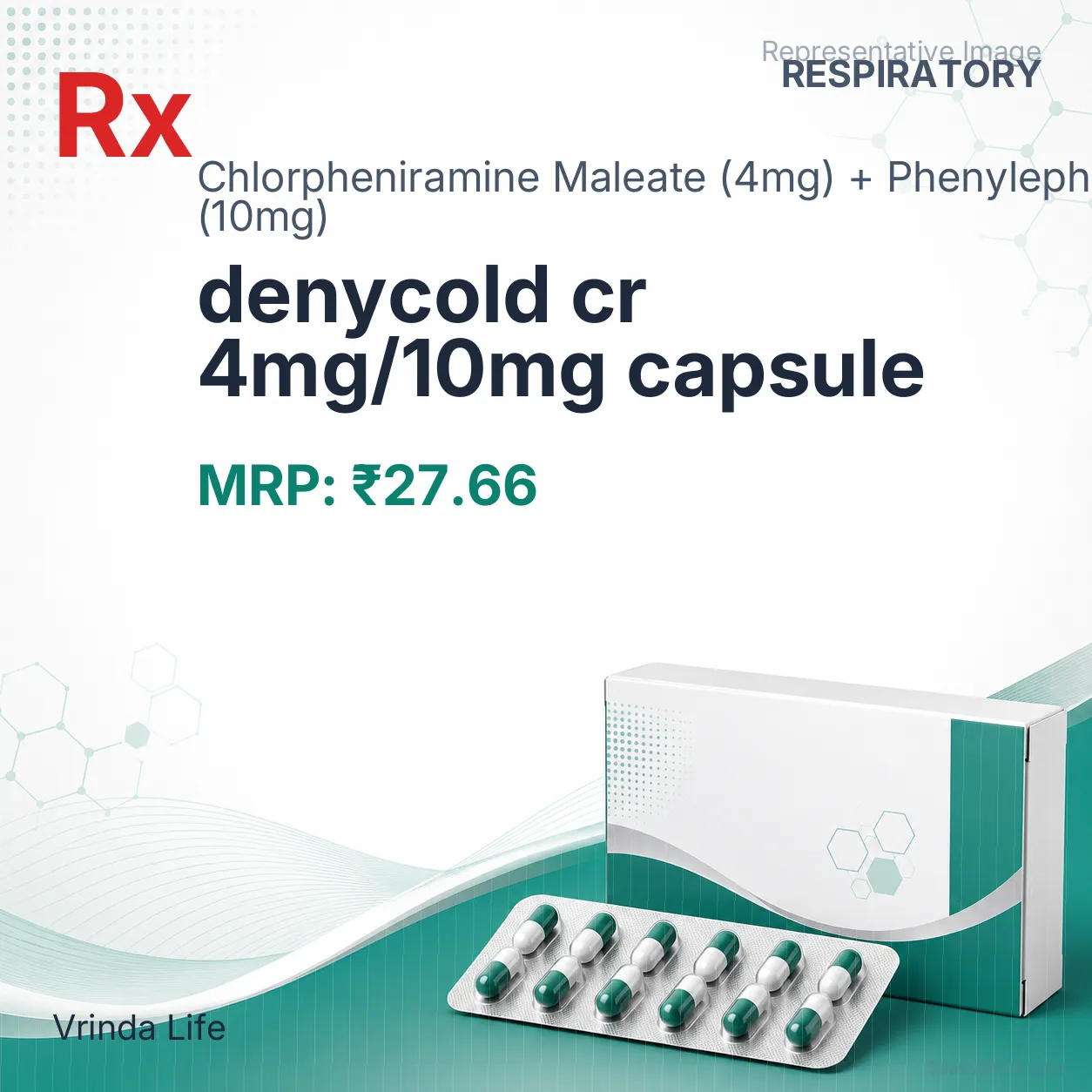 denycold cr 4mg/10mg capsule Allopathy (Chlorpheniramine Maleate (4mg)) - Uses in Hindi, Side Effects, Substitutes & Price in India