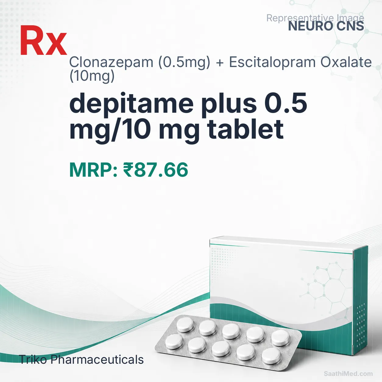 depitame plus 0.5 mg/10 mg tablet Allopathy (Clonazepam (0.5mg)) - Uses in Hindi, Side Effects, Substitutes & Price in India