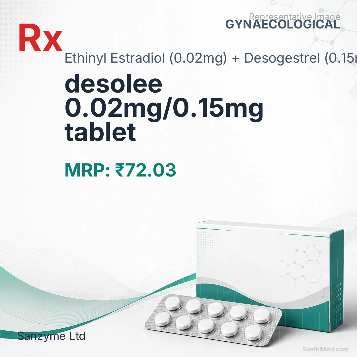 desolee 0.02mg/0.15mg tablet Allopathy (Ethinyl Estradiol (0.02mg)) - Uses in Hindi, Side Effects, Substitutes & Price in India