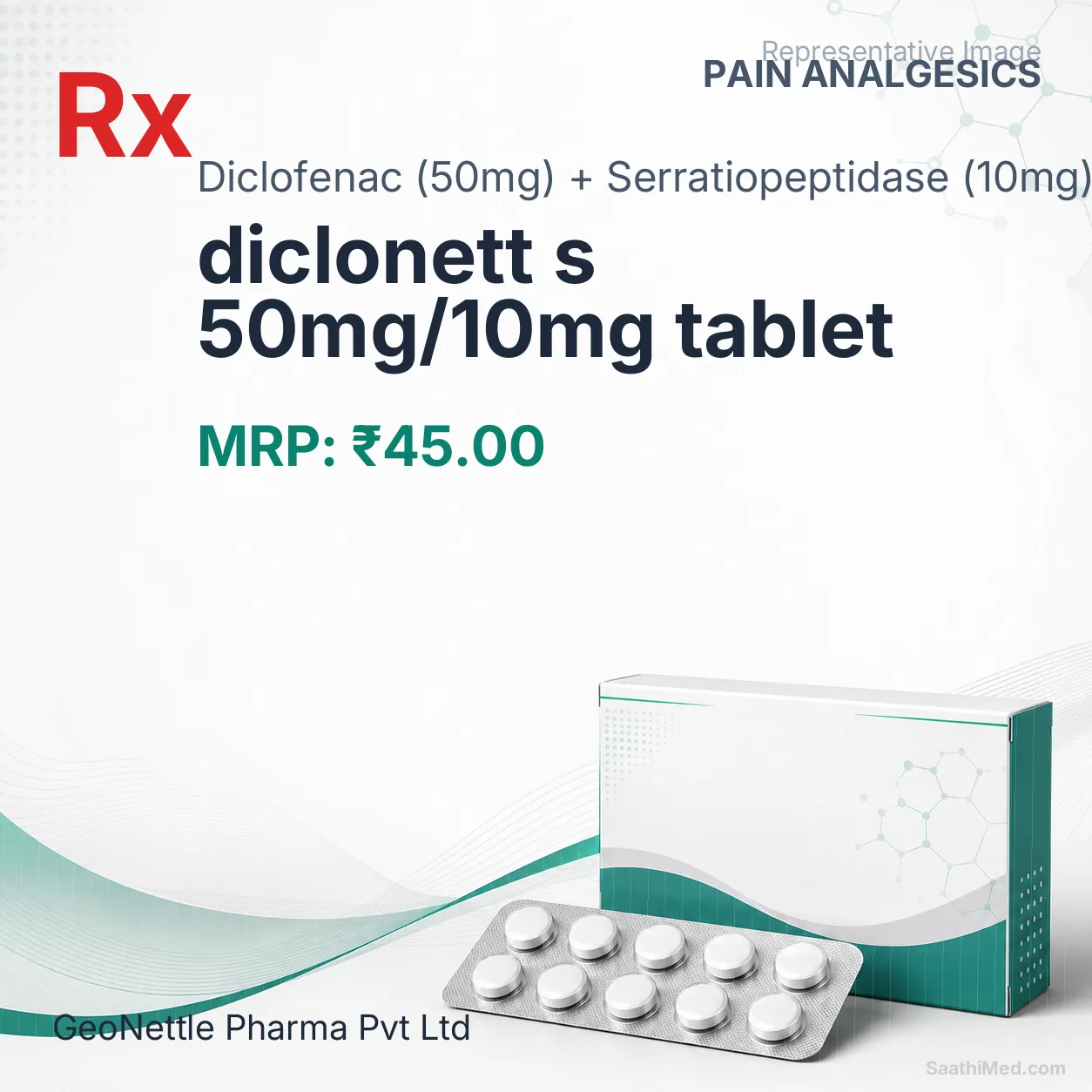diclonett s 50mg/10mg tablet Allopathy (Diclofenac (50mg)) - Uses in Hindi, Side Effects, Substitutes & Price in India