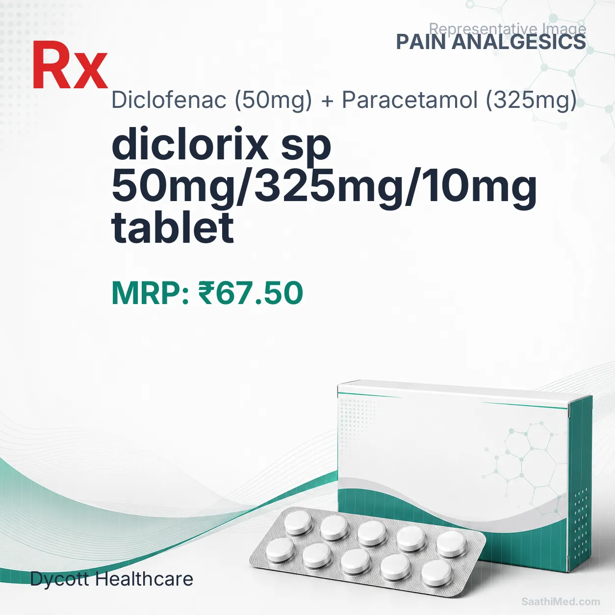 diclorix sp 50mg/325mg/10mg tablet Allopathy (Diclofenac (50mg)) - Uses in Hindi, Side Effects, Substitutes & Price in India
