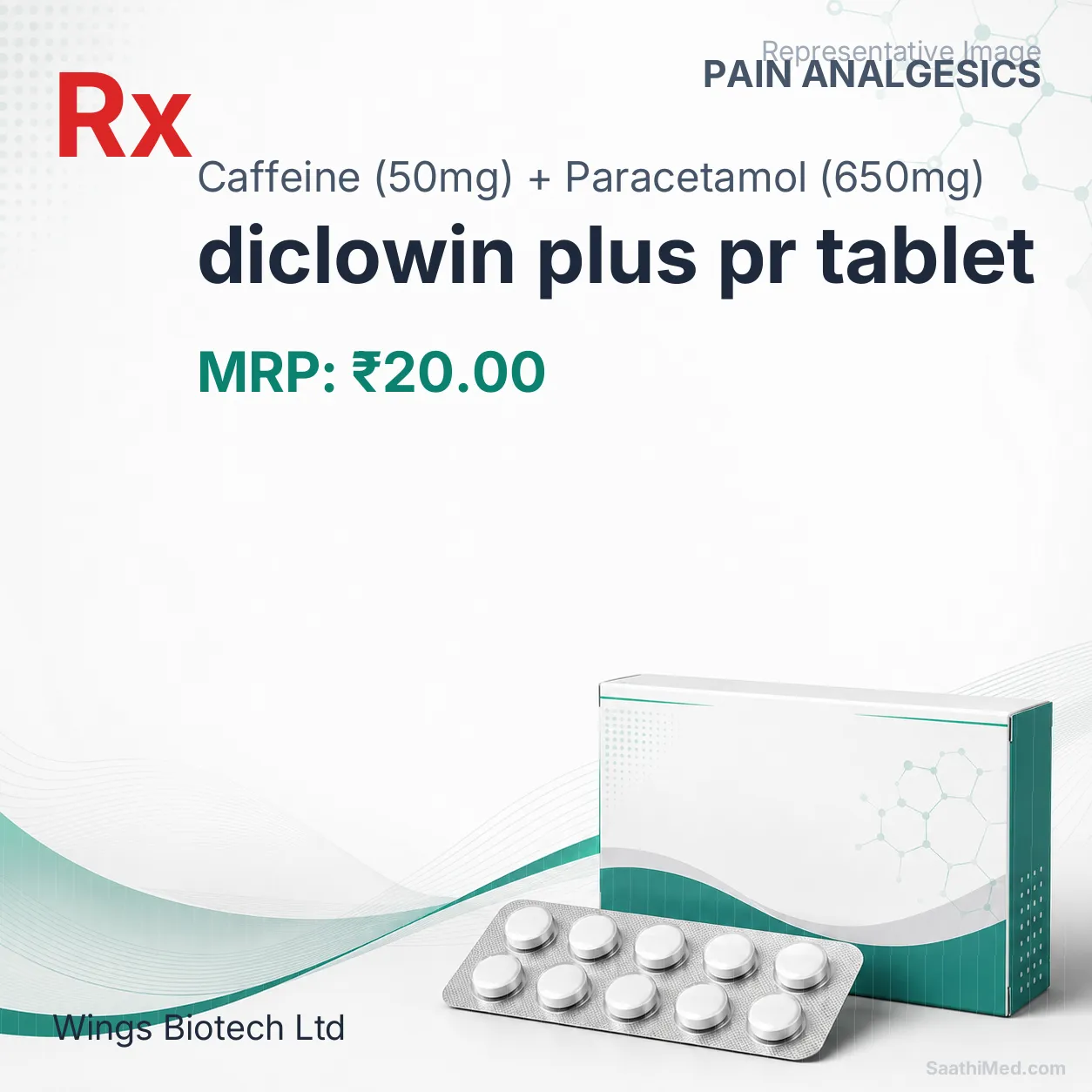 diclowin plus pr tablet Allopathy (Caffeine (50mg)) - Uses in Hindi, Side Effects, Substitutes & Price in India