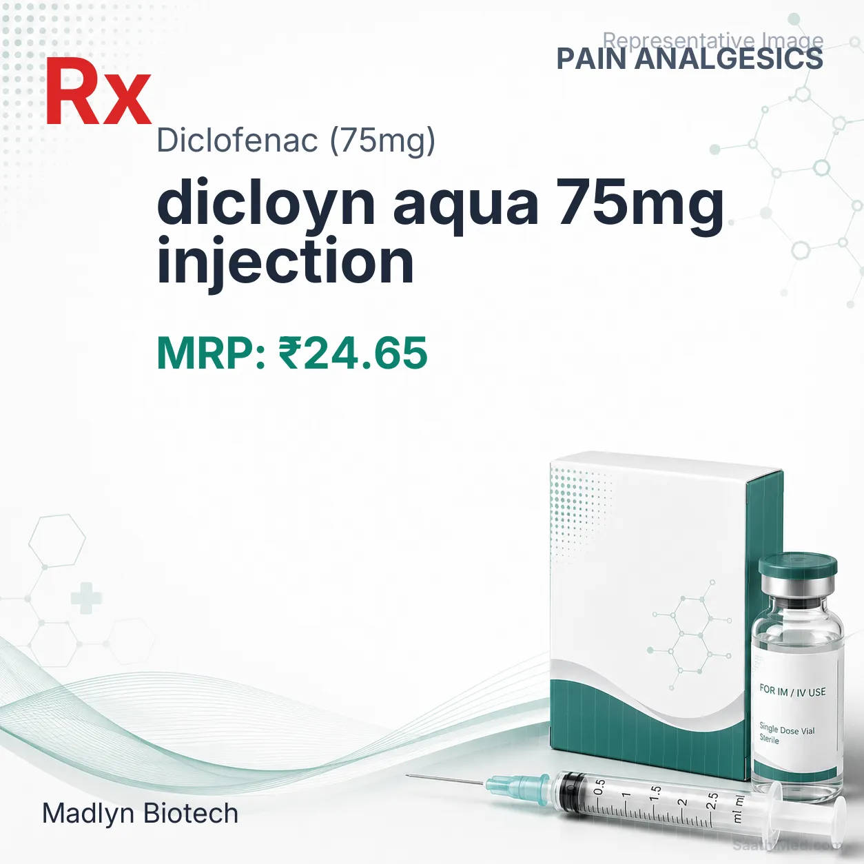 dicloyn aqua 75mg injection Allopathy (Diclofenac (75mg)) - Uses in Hindi, Side Effects, Substitutes & Price in India